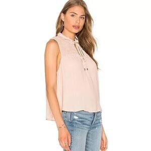 Free People Romantic Ruffle Blouse Blush Pink Size Medium